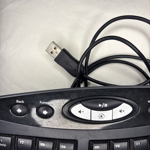 MICROSOFT Comfort Curve Ergonomic Keyboard 2000 v1.0 Wired Black Missing Feet - Picture 2 of 6